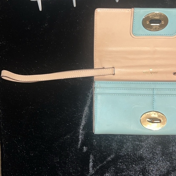 Kate ♠️ Spade Hampton Road Turn-Lock Wallet~Mara Aqua - Picture 10 of 13